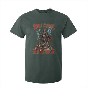 Funny Medieval Knight Worker Meme T Shirt For Kid Three Coffees No Lunch Valkyrie Coffee Lover TS12 Dark Forest Green Print Your Wear