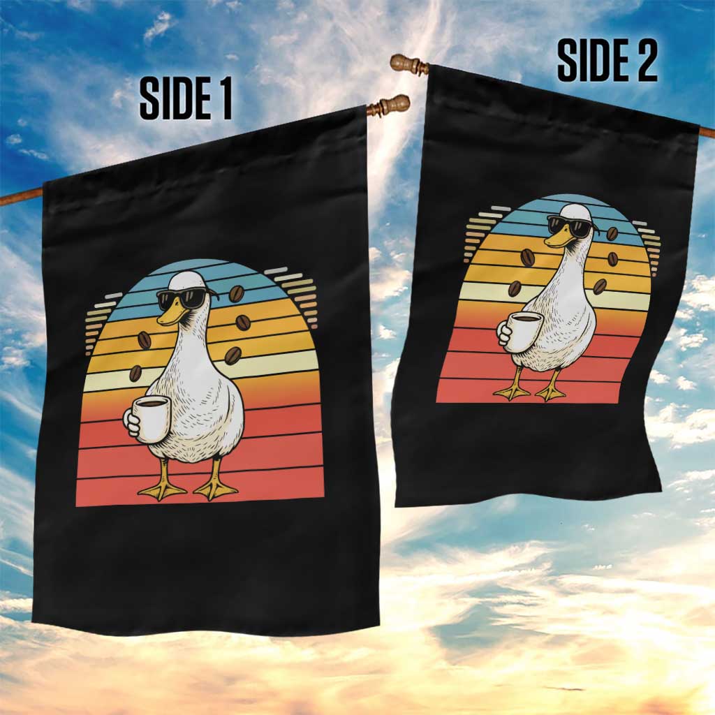 Funny Duck Drinking Garden Flag Coffee Lover Gift TS12 Print Your Wear