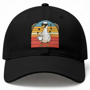 Funny Duck Drinking Baseball Cap Coffee Lover Gift TS12 Print Your Wear
