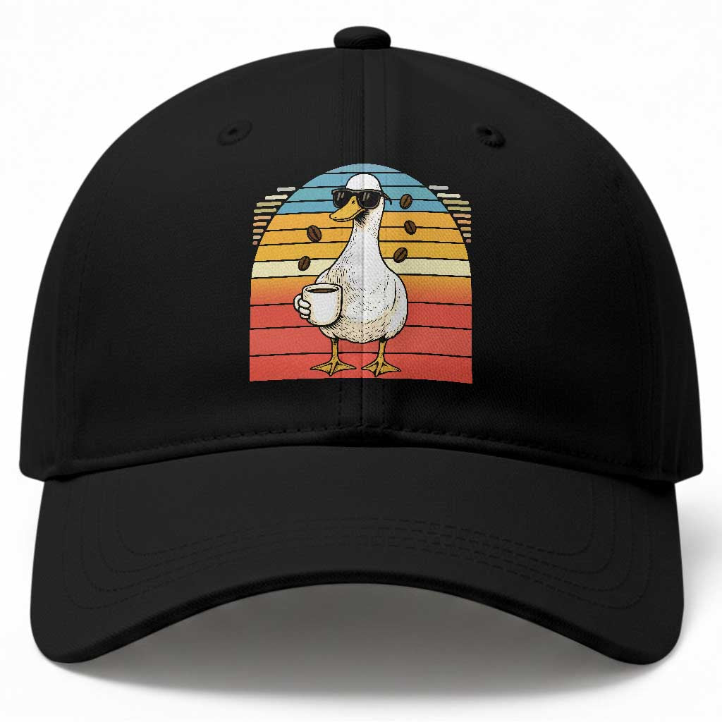 Funny Duck Drinking Baseball Cap Coffee Lover Gift TS12 Print Your Wear