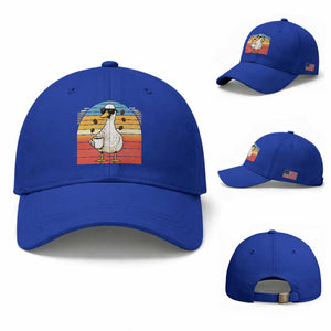 Funny Duck Drinking Baseball Cap Coffee Lover Gift TS12 Baseball Cap Universal Fit Royal Blue Print Your Wear