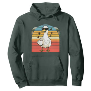 Funny Duck Drinking Hoodie Coffee Lover Gift TS12 Dark Forest Green Print Your Wear