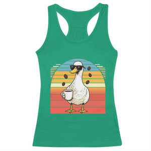 Funny Duck Drinking Racerback Tank Top Coffee Lover Gift TS12 Irish Green Print Your Wear