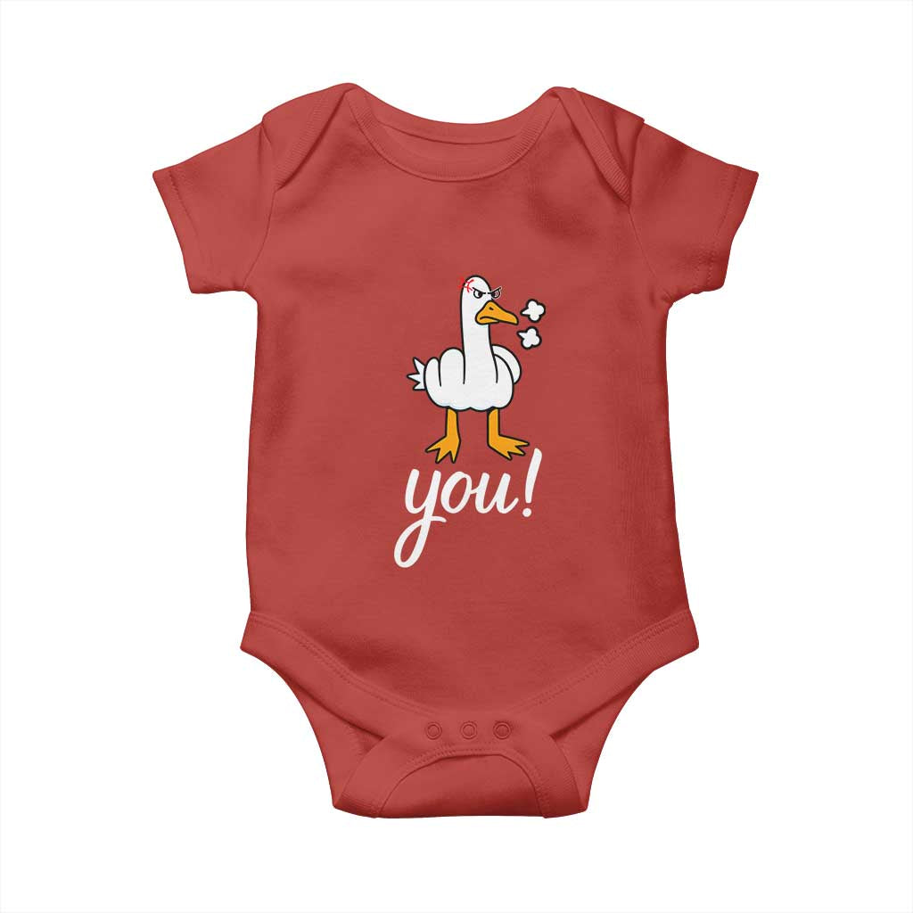 Funny Sarcastic Duck You Baby Onesie Farm Animal Gift TS12 Red Print Your Wear