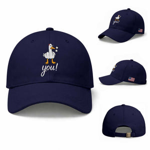 Funny Sarcastic Duck You Baseball Cap Farm Animal Gift TS12 Baseball Cap Universal Fit Dark Blue Print Your Wear