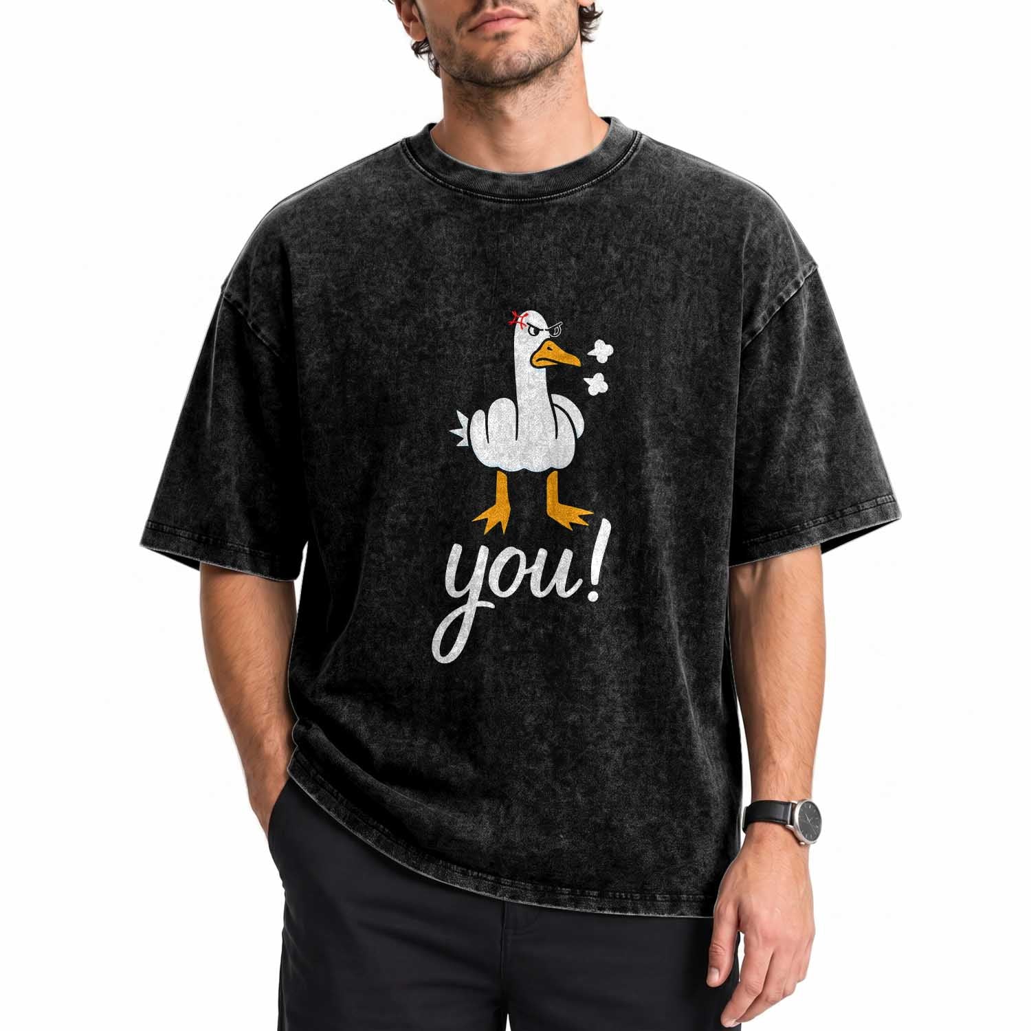 Funny Sarcastic Duck You Washed Cotton T-Shirt Farm Animal Gift