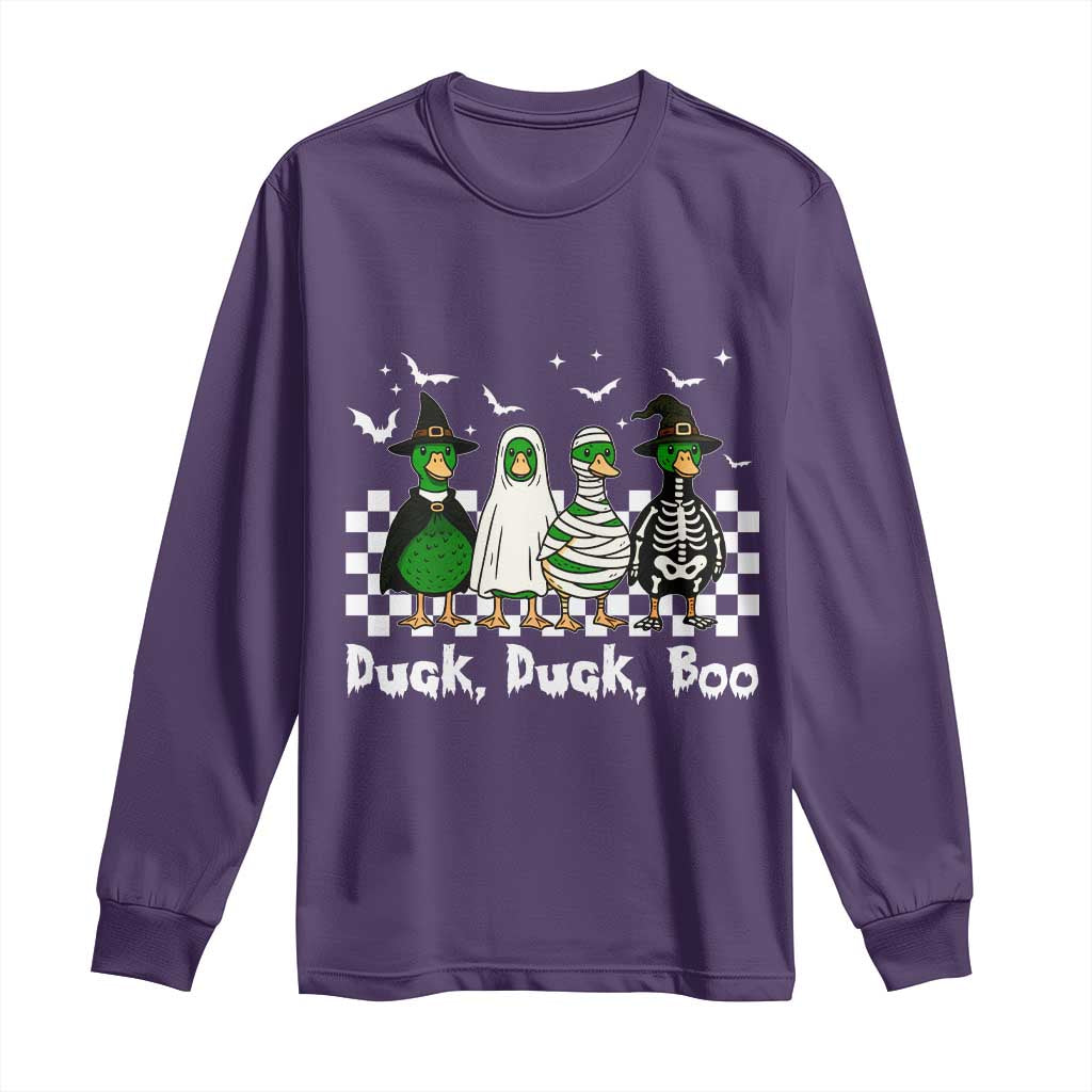 Halloween Duck Duck Boo Long Sleeve Shirt Funny Spooky Gift TS12 Purple Print Your Wear