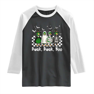 Halloween Duck Duck Boo Raglan Shirt Funny Spooky Gift TS12 Black White Print Your Wear