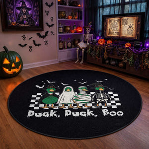 Halloween Duck Duck Boo Round Rug Funny Spooky Gift