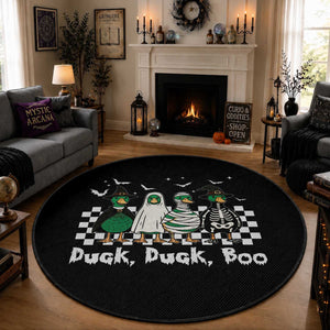 Halloween Duck Duck Boo Round Rug Funny Spooky Gift