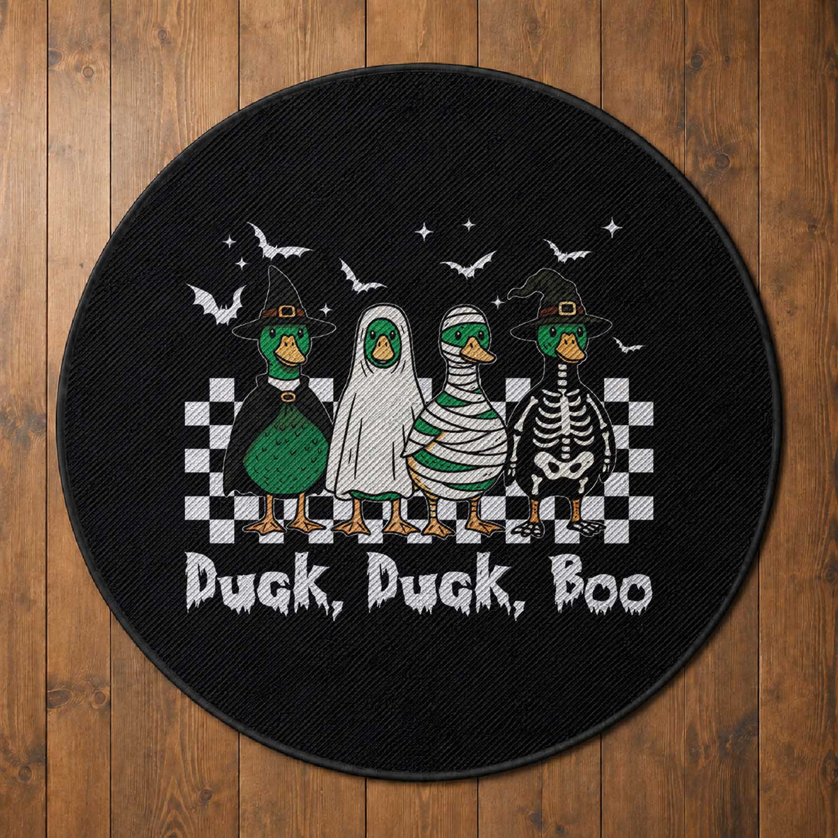 Halloween Duck Duck Boo Round Rug Funny Spooky Gift
