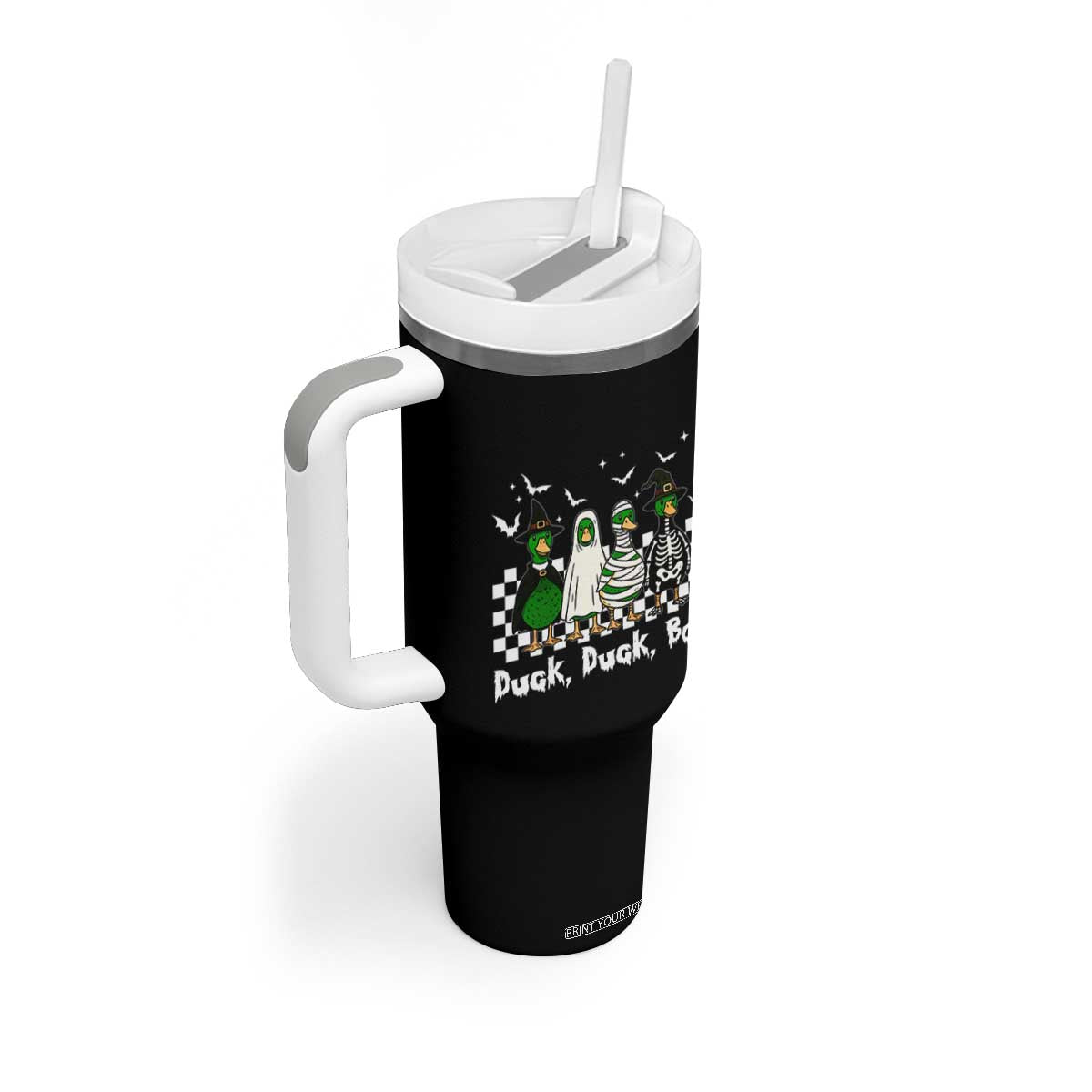 Halloween Duck Duck Boo Tumbler With Handle Funny Spooky Gift TS12 Print Your Wear