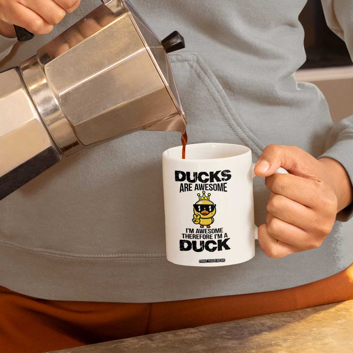 Funny Cute Duck Quote Coffee Mug I Am A Duck Because I Am Awesome TS12 Print Your Wear