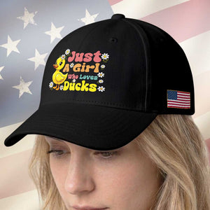 Duck Lover Gift Baseball Cap Just A Girl Who Loves Ducks TS12 Print Your Wear