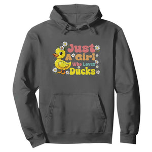 Duck Lover Gift Hoodie Just A Girl Who Loves Ducks TS12 Dark Heather Print Your Wear