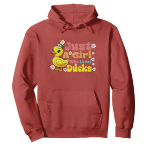 Duck Lover Gift Hoodie Just A Girl Who Loves Ducks TS12 Red Print Your Wear