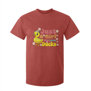 Duck Lover Gift T Shirt For Kid Just A Girl Who Loves Ducks TS12 Red Print Your Wear