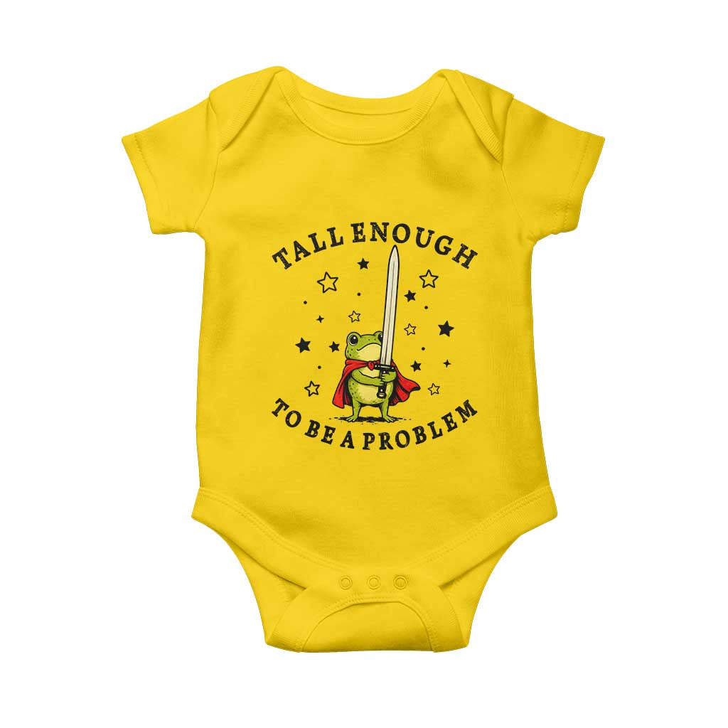 Funny Tall Enough To Be A Problem Baby Onesie Frog Sword Knight Medieval Fantasy Gift TS12 Daisy Print Your Wear