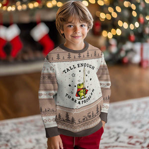 Funny Tall Enough To Be A Problem Ugly Christmas Sweater Frog Sword Knight Medieval Fantasy Gift TS12 Mocha Mousse Print Your Wear