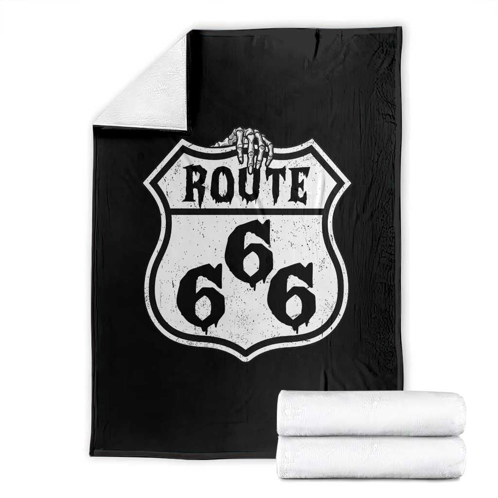 Spooky Halloween Route Highway 666 Throw Blanket Dark Haunted Road Adventure