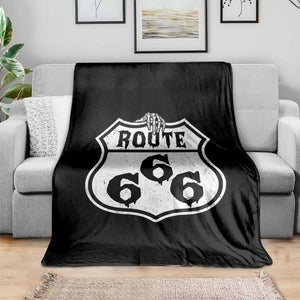 Spooky Halloween Route Highway 666 Throw Blanket Dark Haunted Road Adventure