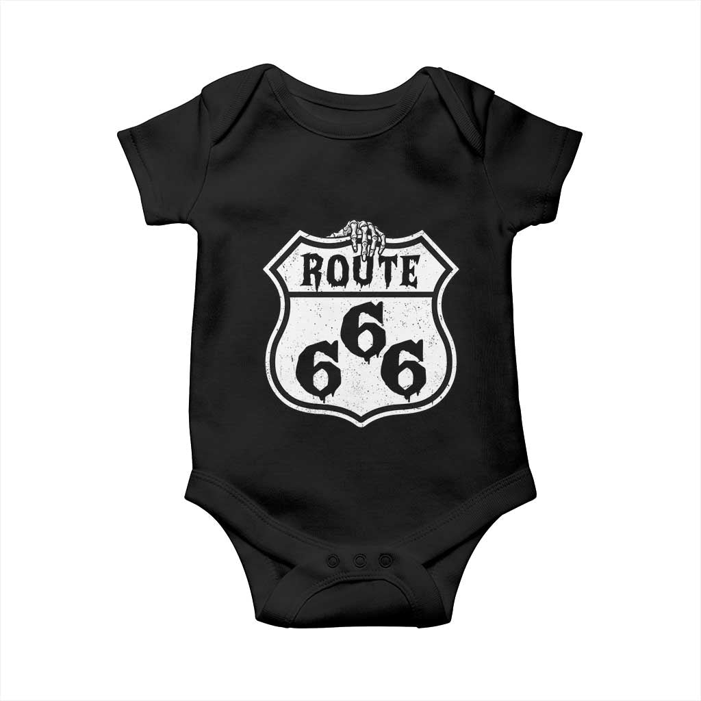 Spooky Halloween Route Highway 666 Baby Onesie Dark Haunted Road Adventure