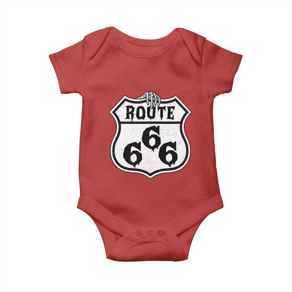 Spooky Halloween Route Highway 666 Baby Onesie Dark Haunted Road Adventure