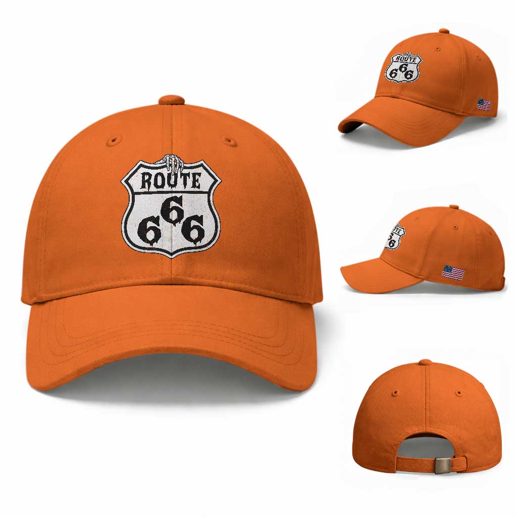 Spooky Halloween Route Highway 666 Baseball Cap Dark Haunted Road Adventure