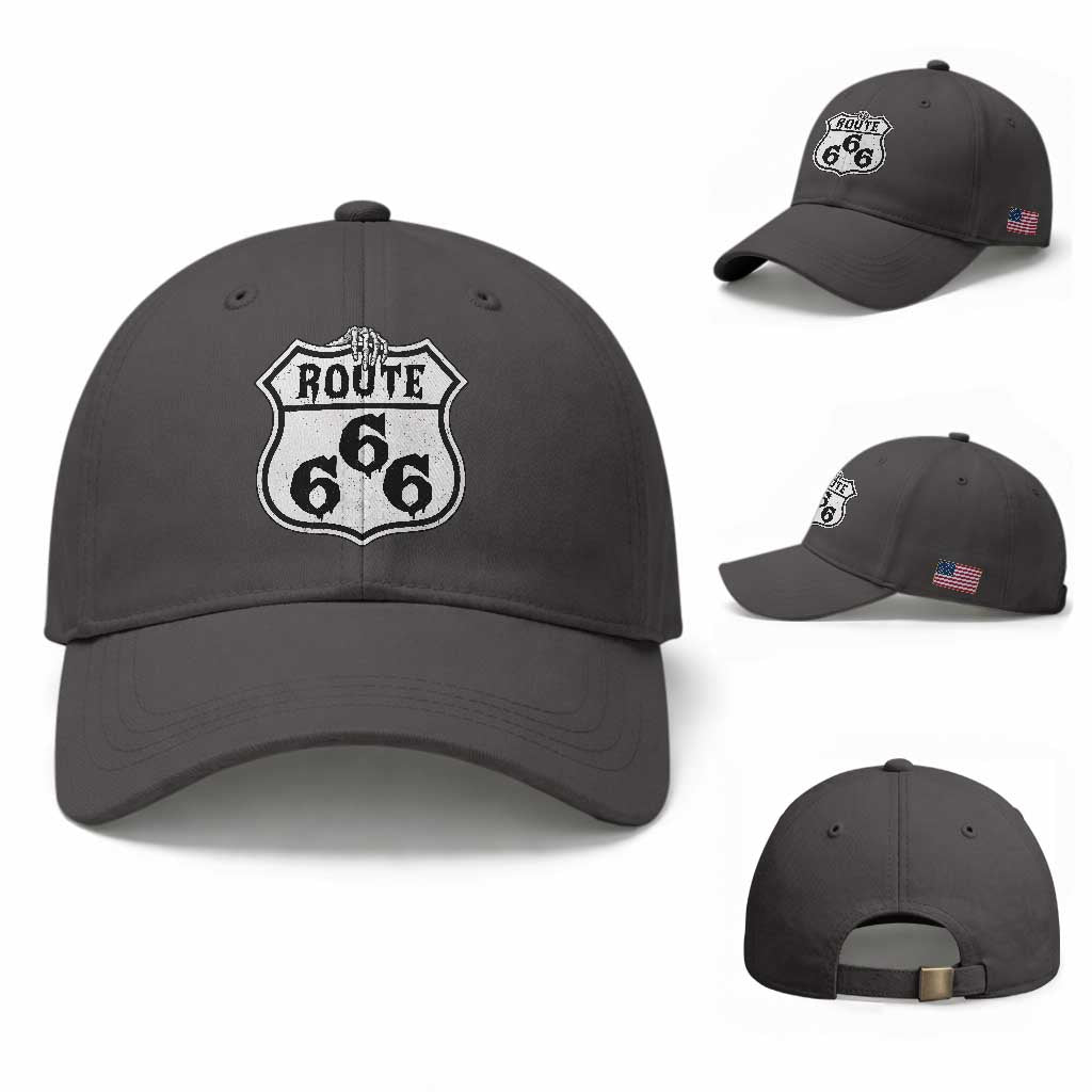Spooky Halloween Route Highway 666 Baseball Cap Dark Haunted Road Adventure