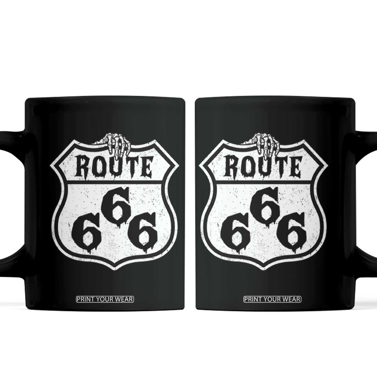 Spooky Halloween Route Highway 666 Coffee Mug Dark Haunted Road Adventure