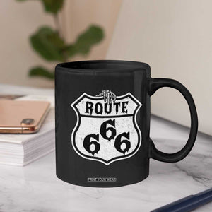Spooky Halloween Route Highway 666 Coffee Mug Dark Haunted Road Adventure