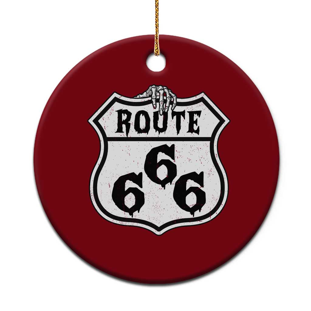 Spooky Halloween Route Highway 666 Ceramic Ornament Dark Haunted Road Adventure