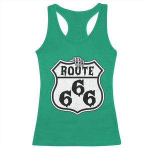 Spooky Halloween Route Highway 666 Racerback Tank Top Dark Haunted Road Adventure