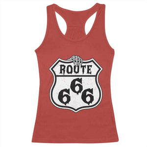 Spooky Halloween Route Highway 666 Racerback Tank Top Dark Haunted Road Adventure