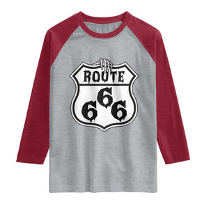 Spooky Halloween Route Highway 666 Raglan Shirt Dark Haunted Road Adventure