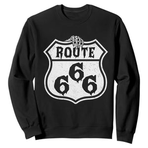Spooky Halloween Route Highway 666 Sweatshirt Dark Haunted Road Adventure