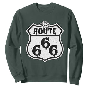 Spooky Halloween Route Highway 666 Sweatshirt Dark Haunted Road Adventure