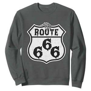 Spooky Halloween Route Highway 666 Sweatshirt Dark Haunted Road Adventure
