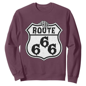 Spooky Halloween Route Highway 666 Sweatshirt Dark Haunted Road Adventure