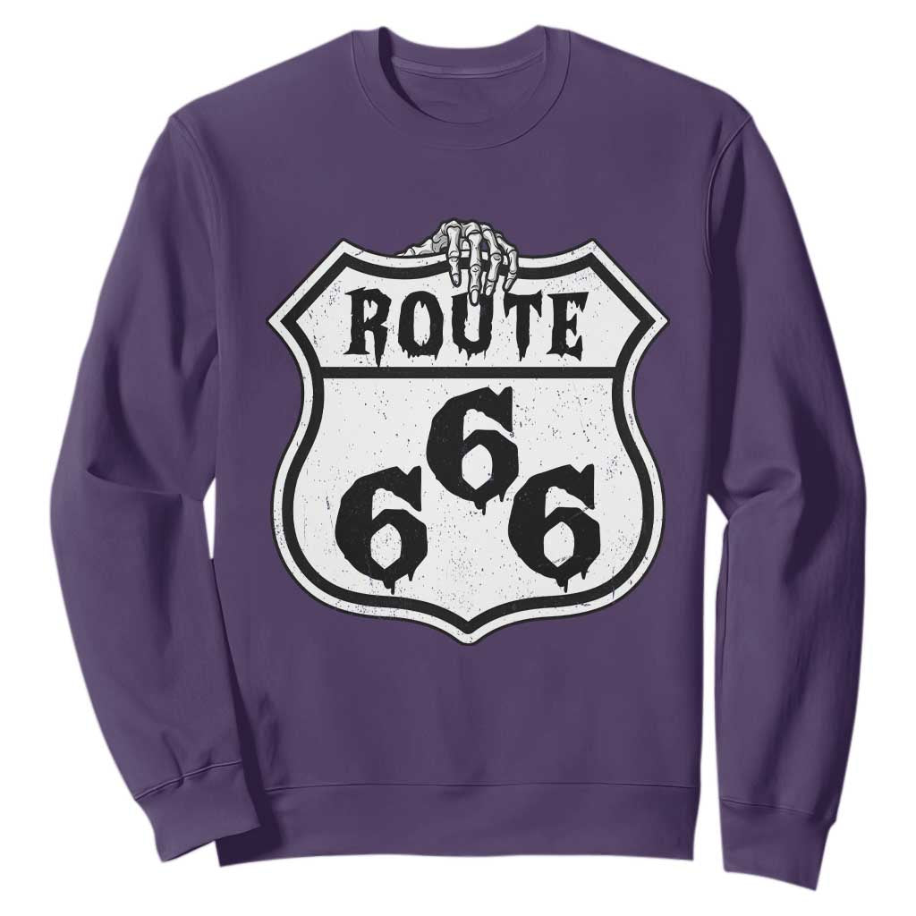 Spooky Halloween Route Highway 666 Sweatshirt Dark Haunted Road Adventure