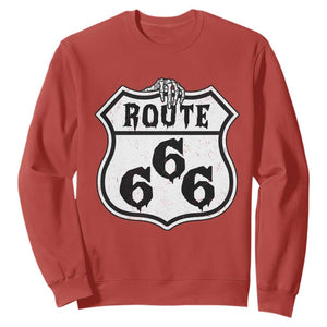 Spooky Halloween Route Highway 666 Sweatshirt Dark Haunted Road Adventure
