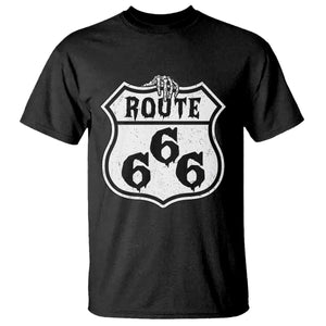 Spooky Halloween Route Highway 666 T Shirt Dark Haunted Road Adventure