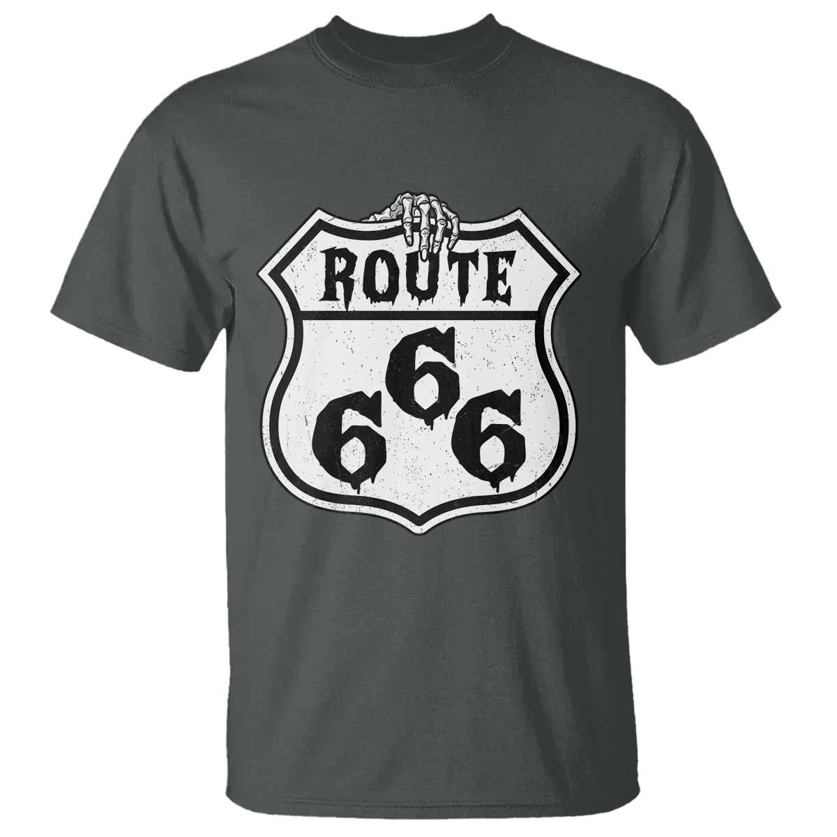 Spooky Halloween Route Highway 666 T Shirt Dark Haunted Road Adventure