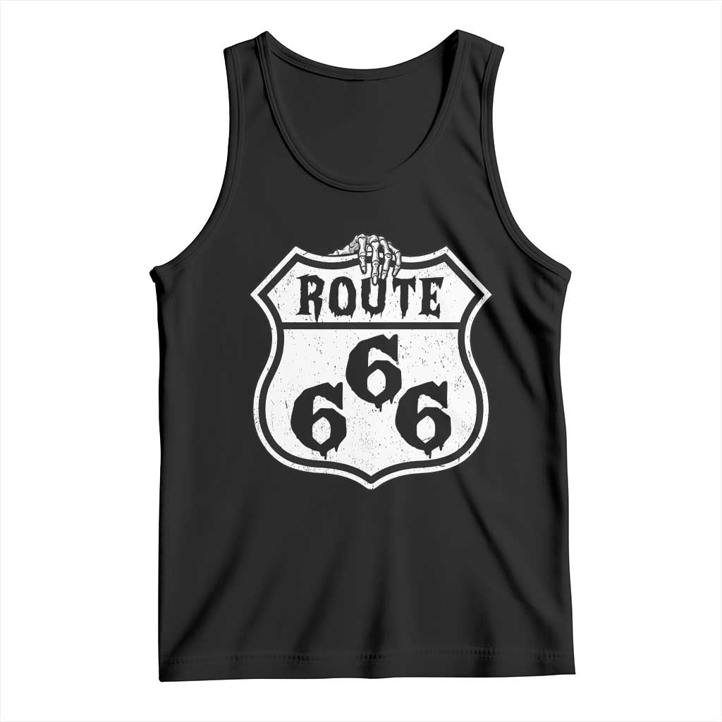 Spooky Halloween Route Highway 666 Tank Top Dark Haunted Road Adventure