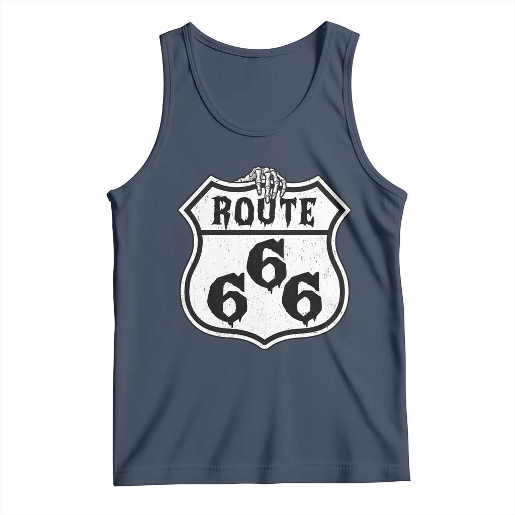 Spooky Halloween Route Highway 666 Tank Top Dark Haunted Road Adventure
