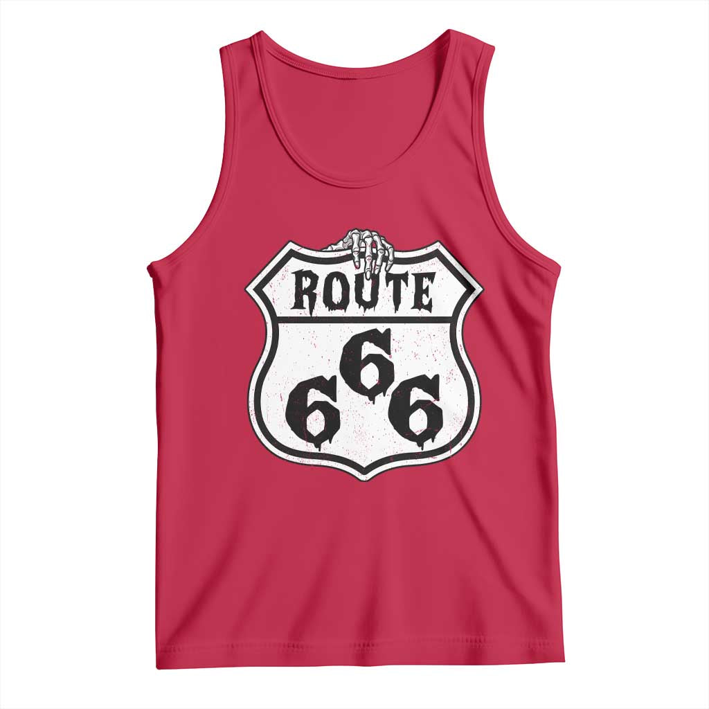 Spooky Halloween Route Highway 666 Tank Top Dark Haunted Road Adventure