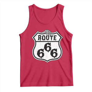 Spooky Halloween Route Highway 666 Tank Top Dark Haunted Road Adventure