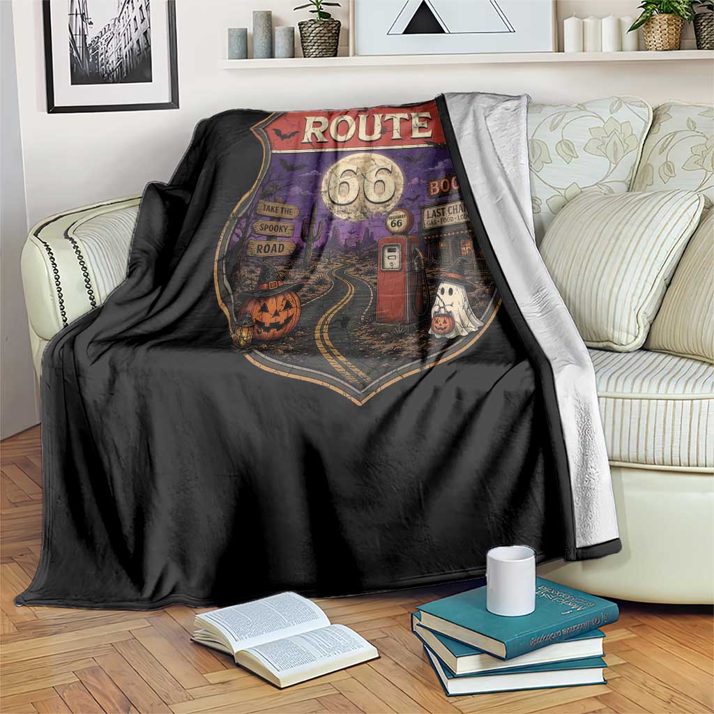 Halloween Route Highway 66 Throw Blanket Spooky Mother Road Travel