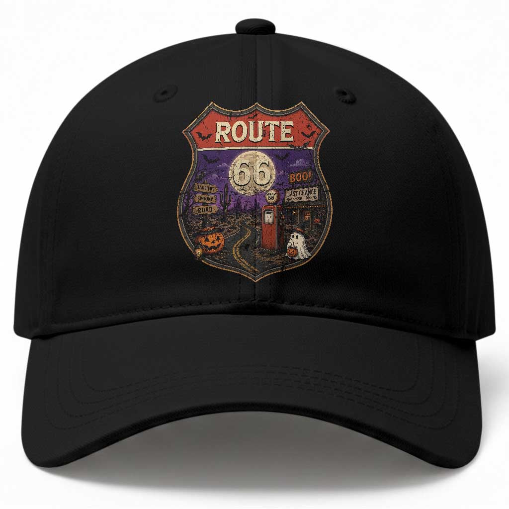 Halloween Route Highway 66 Baseball Cap Spooky Mother Road Travel