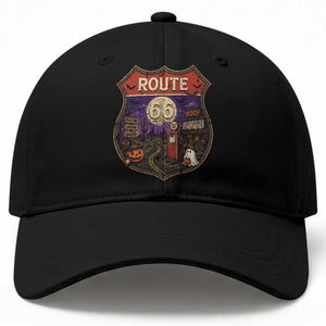 Halloween Route Highway 66 Baseball Cap Spooky Mother Road Travel